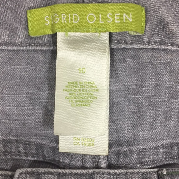 Sigrid Olsen Straight Leg Light Gray Jeans Size 10 - Picture 8 of 10